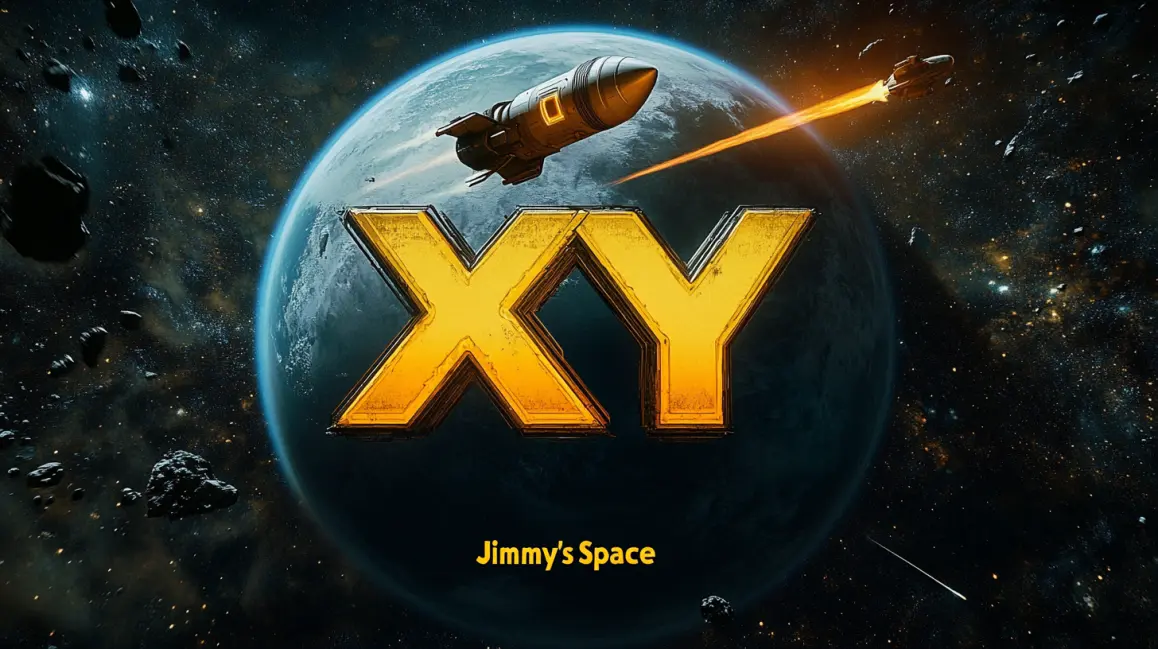Explore Jimmy's Space for Cosmic Wins at 77ABC. The 'XY Jimmy's Space' logo is shown against a backdrop of a planet, with rockets flying by, representing the cosmic adventures and out-of-this-world games at 77ABC.