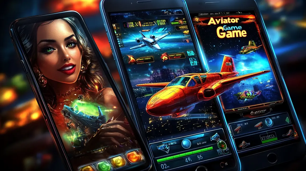 High-Quality Aviator Gaming on Any Device | 77ABC. A woman is featured on a phone screen for the 'Aviator Game', with a tablet also showing the app, promising a high-quality, cross-platform experience for all players at 77ABC.
